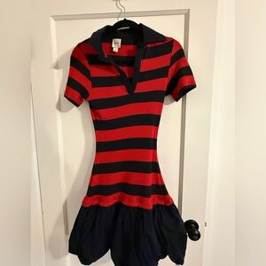 Maeve red and navy long top or short dress